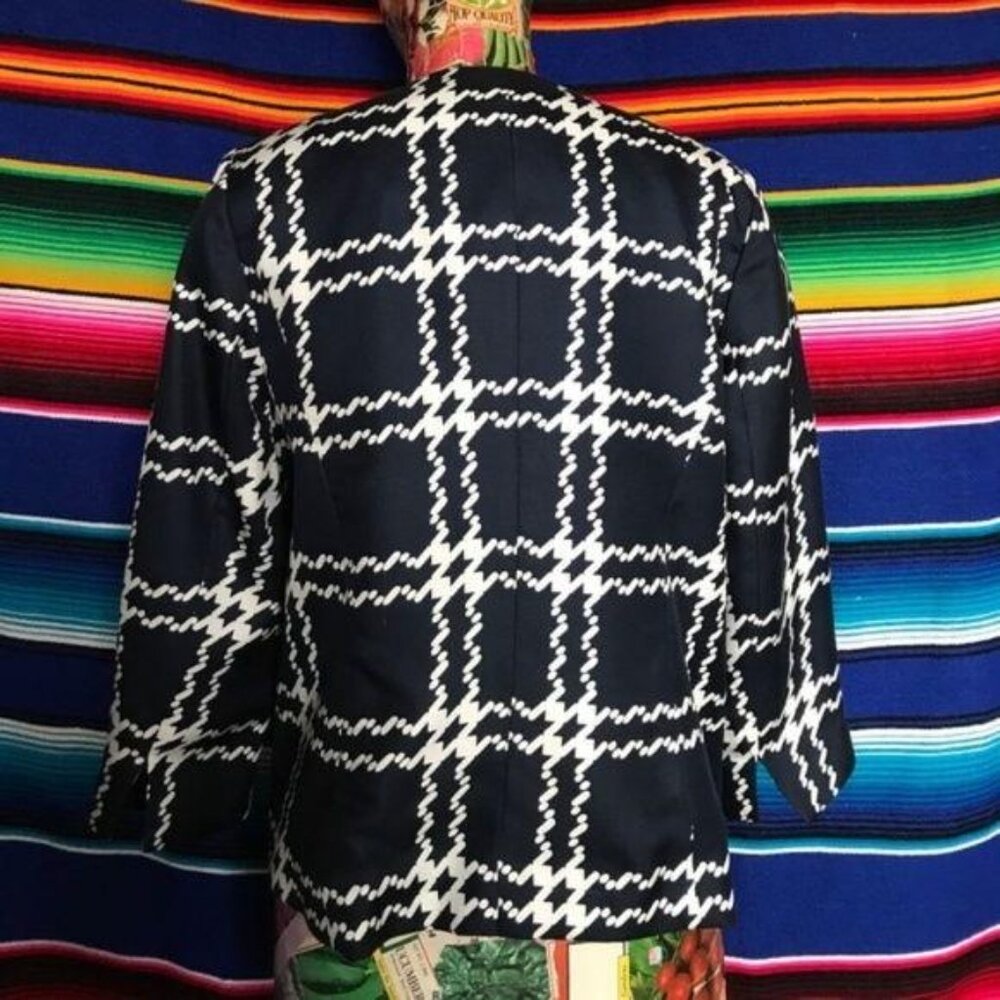 Pendleton Silk Patterned Weave Blazer Ricrac - image 3